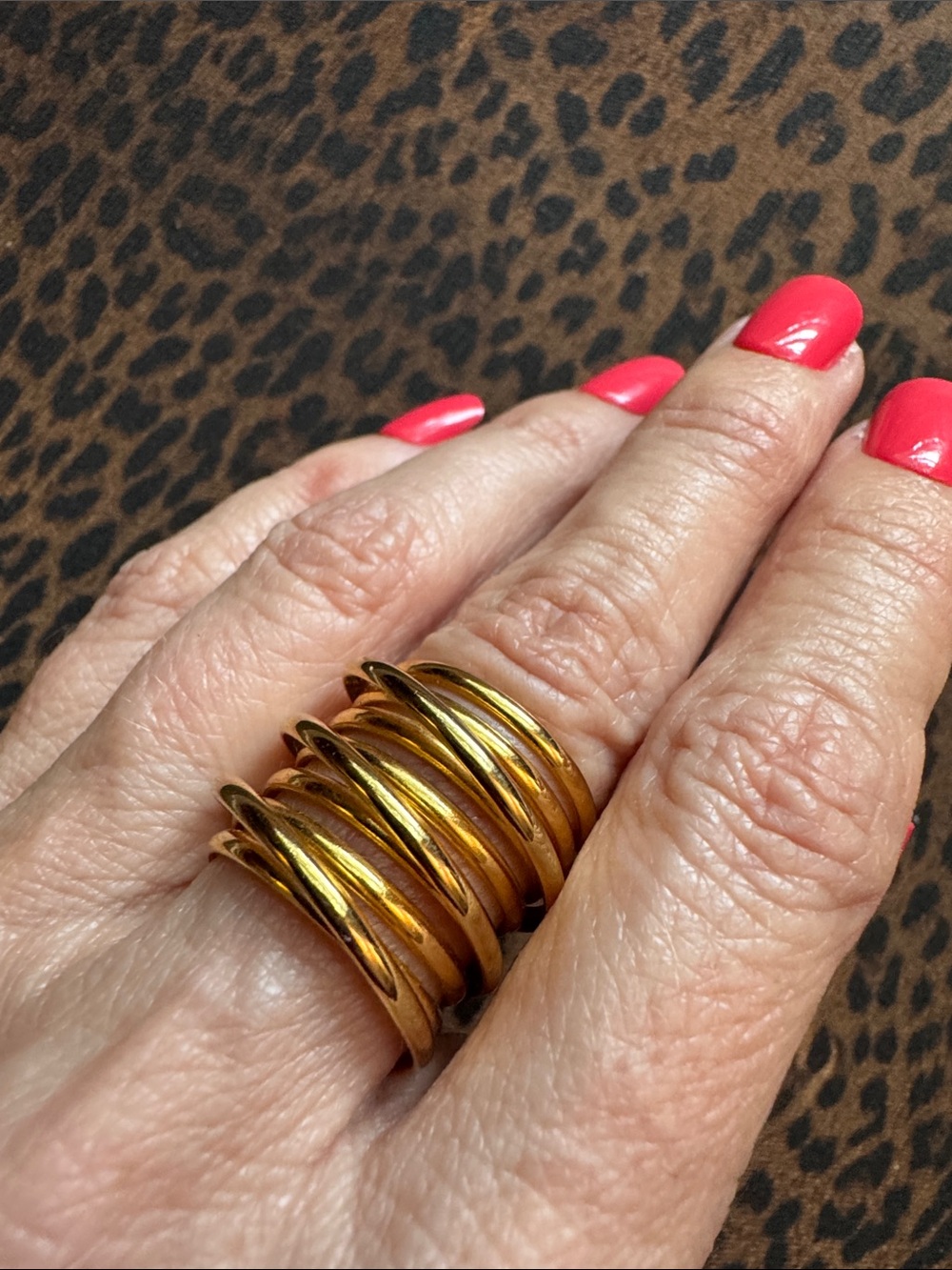 NEW Gold Multi-Band Stack Look Ring - Size 7